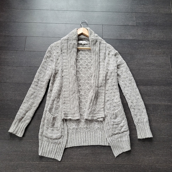 Aritzia Talula  Greenpoint Open Front Pocket Knit Cashmere Lambswool Cardigan - Picture 4 of 16
